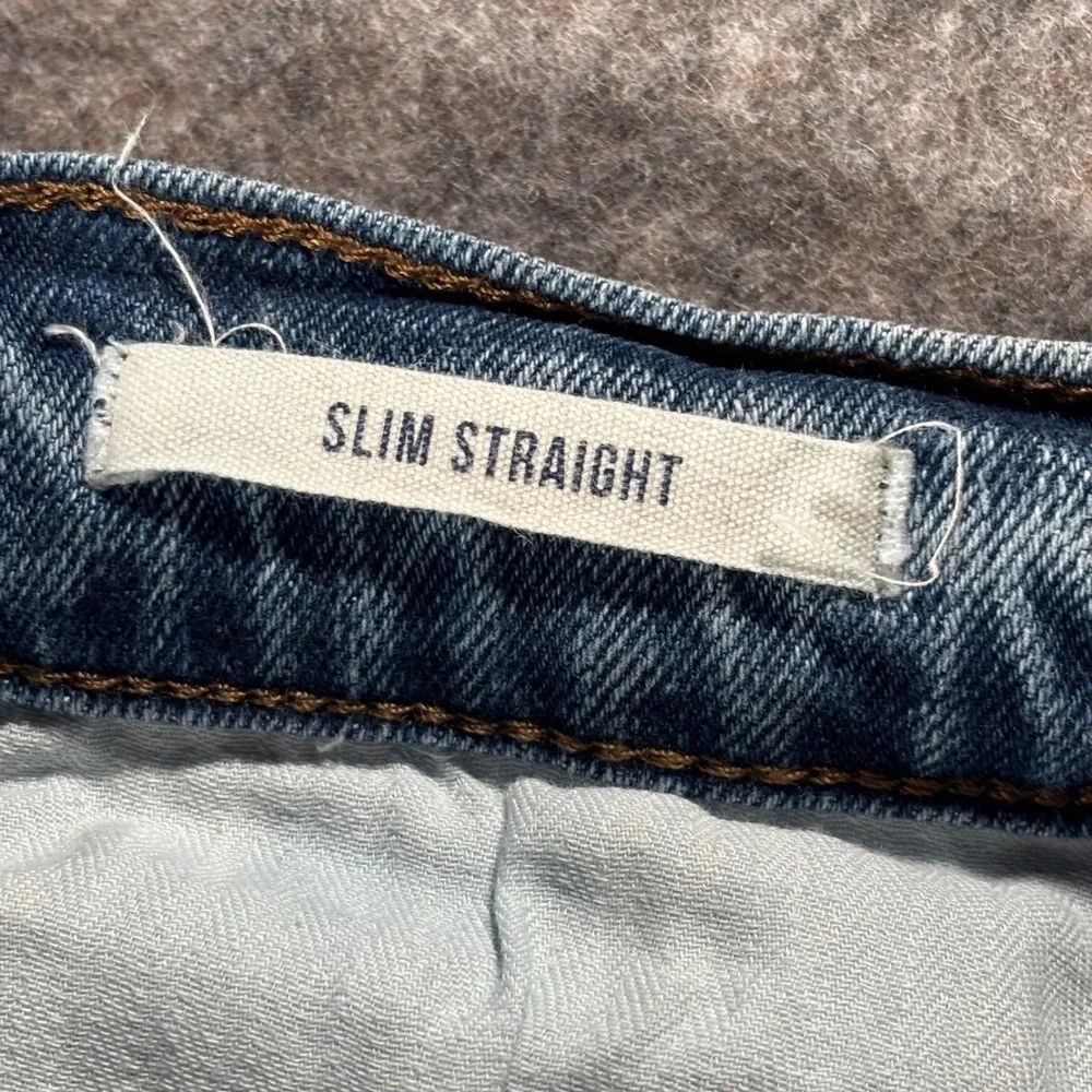 Wrangler Slim Straight Jeans Mens Blue Denim Size 38x32 Cowboy Western Rodeo vtg